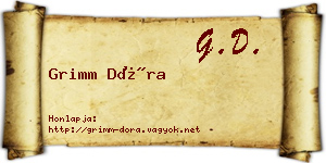 Grimm Dóra névjegykártya